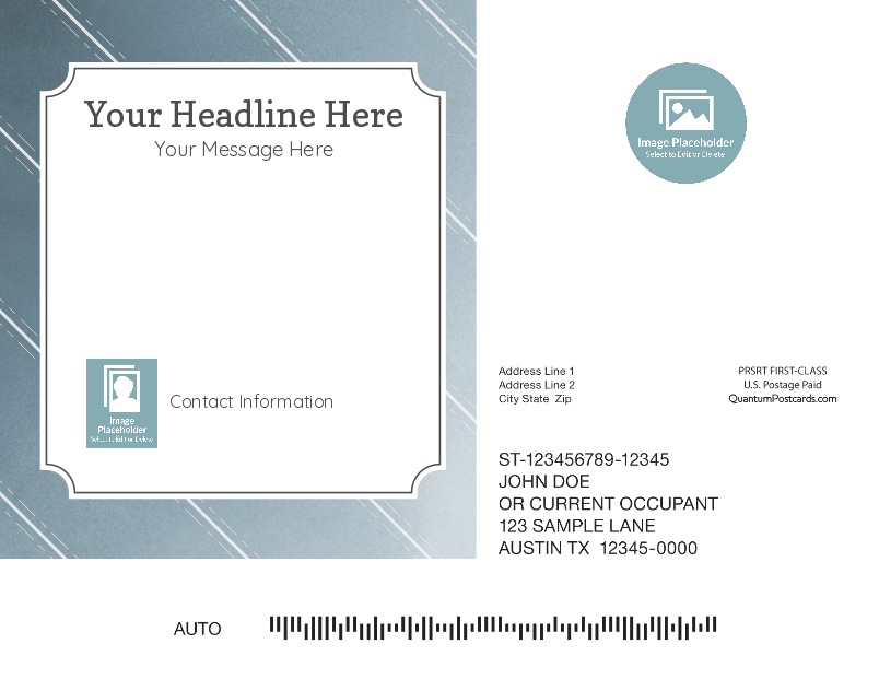 Direct Mail Postcard Template Printing & Design Diagonal Lines